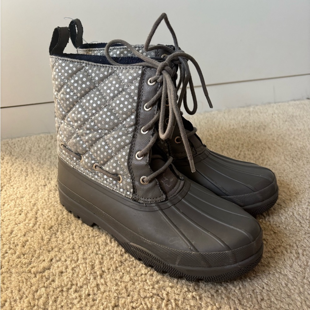 Sperry Gray Quilted Winter Boots